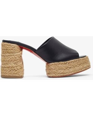 Christian Louboutin Calakala 85 Leather Espadrilles - Black