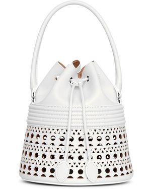 Alaïa Bucket Corset Optic White Leather Bag