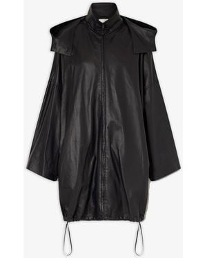 The Row Cassandre Black Leather Coat