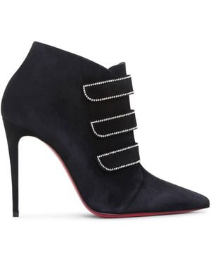 Christian Louboutin Triniboot Strass 100 Suede Boots - Blue