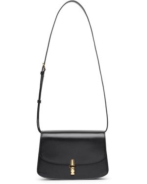 The Row Sofia 8.75 Black Leather Shoulder Bag