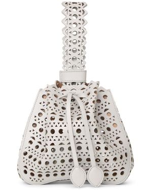 Alaïa Rose Marie 19 Light Grey Bracelet Bag - White