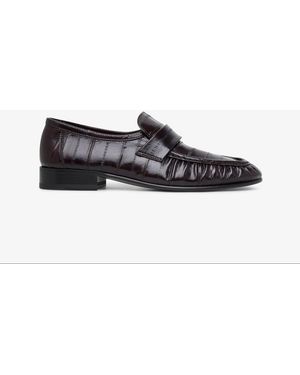 The Row Soft Brown Eel Loafers - White