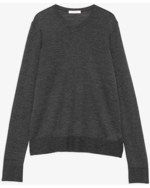 The Row Ondre Anthracite Cashmere Top - Black