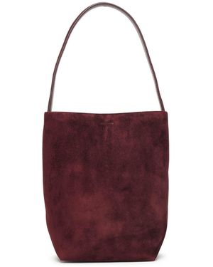 The Row Small N/s Park Suede Tote Bag - Purple