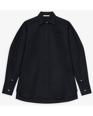 Givenchy Cocoon Black Shirt With Turned Sleeves - Blue