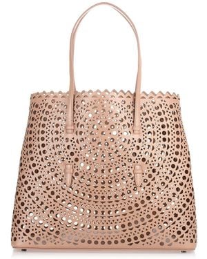 Alaïa Dark Beige Leather Cut-out Bag - Pink