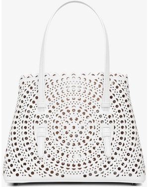 Alaïa Mina 25 Vienne Circulaire White Leather Tote Bag
