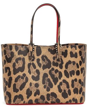 Christian Louboutin Cabata Leopard Print Leather Tote - Brown