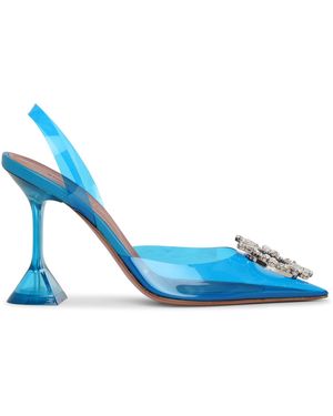 AMINA MUADDI Begum Crystal Embellished Pvc Court Shoes - Blue