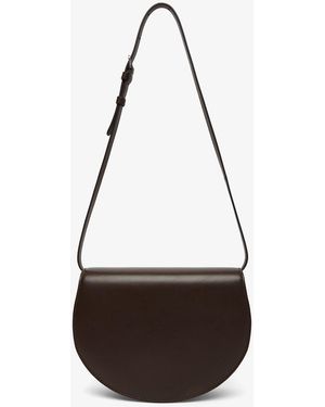 The Row Canteen Dark Brown Crossbody Bag - White