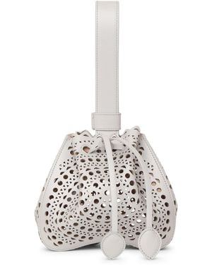Alaïa Rose Marie 16 Light Grey Bracelet Bag - White