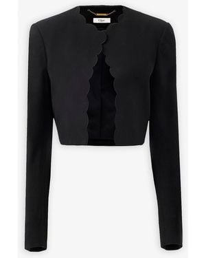 Chloé Black Scallop Cropped Jacket
