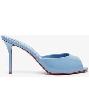 Christian Louboutin Me Dolly 85 Light Blue Patent Mules