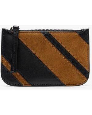Phoebe Philo Pocket Black And Brown Card Holder - White