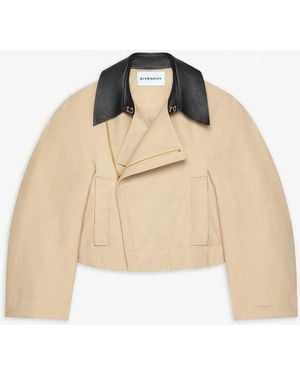 Givenchy Short Beige Zipped Jacket - Natural