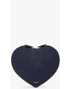 Alaïa Le Coeur Blue Denim Crossbody Bag