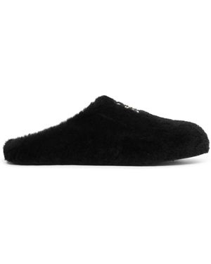 Givenchy 4g Black Fur Flats