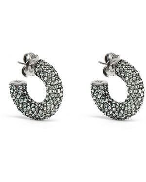 AMINA MUADDI Cameron Hoop Mini Green Crystal Earrings - Metallic