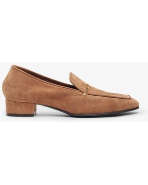 Herbert Levine Fair And Square Brown Suede Loafers - White