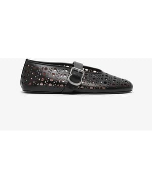 Alaïa Black Leather Vienne Ballet Flats - White