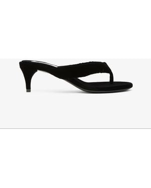 Alaïa Infradito Velvet Thong Mules - White
