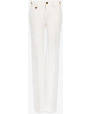 Chloé Straight Cotton Canvas Pants - White