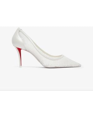 Christian Louboutin Miss Z 80 Ivory Lace Court Shoes - White