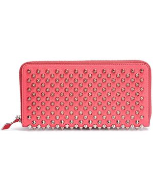 Christian Louboutin Panettone Pink And Silver Spikes Wallet