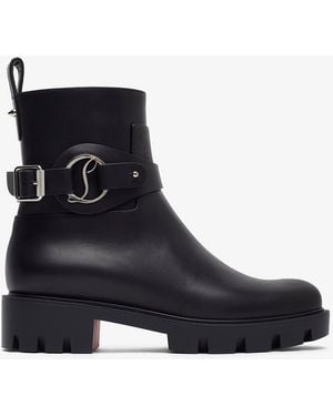 Christian Louboutin Dianouchette Lug Leather Ankle Boots - Black