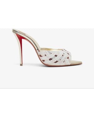 Christian Louboutin Miss Z 100 Crystal Mules - White