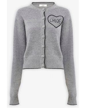 Chloé Divine Grey Knitted Cardigan