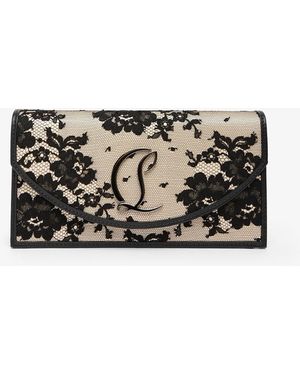 Christian Louboutin Loubi54 Black Clutch - White