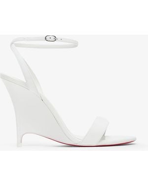 Christian Louboutin Zeezeenella 100 Patent Strappy Sandals - White