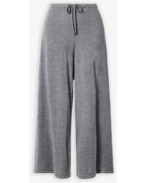 The Row Lanuit Grey Melange Cashmere Trousers