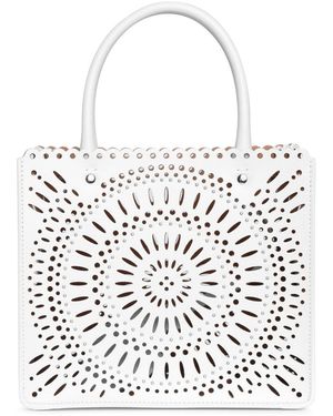 Alaïa Garance 16 Micro Tote Bag - White