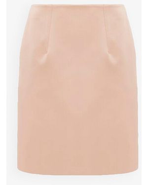 Chloé Rose Dust Satin Skirt - Natural