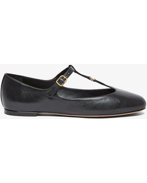 Chloé Marcie Black Leather Ballerina Strap - White