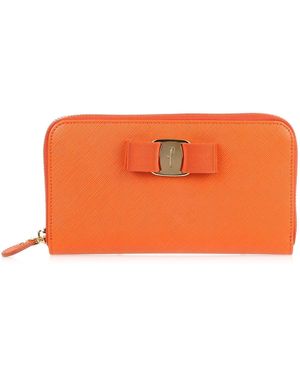 Ferragamo Orange Vara Wallet