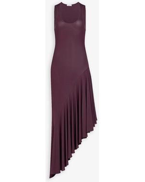 Alaïa Asymmetric Burgundy Dress - Purple