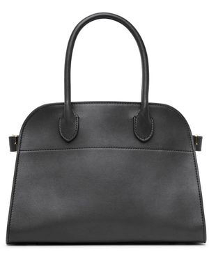 The Row Soft Margaux 10 Black Saddle Bag