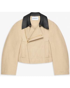 Givenchy Short Beige Zipped Jacket - Natural