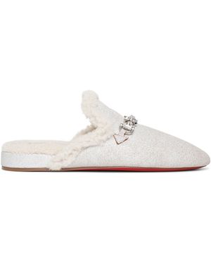 Christian Louboutin Woolito Swing Donna Flat Craie - White