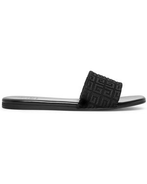 Givenchy 4g Black Monogram Flat Sandals