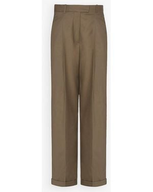 The Row Sorina Wool Flannel Trousers - Green