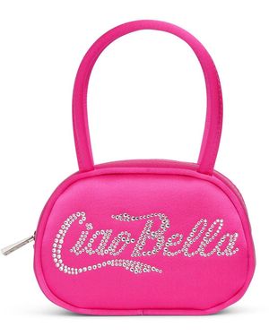 AMINA MUADDI Bella Pink Satin Mini Tote