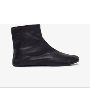 The Row Stella Black Leather Boots - Blue