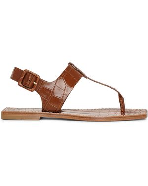Christian Louboutin Cubongo Flat Leather Sandals - Brown