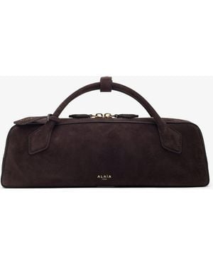 Alaïa Le Teckel Dark Brown Suede Clutch