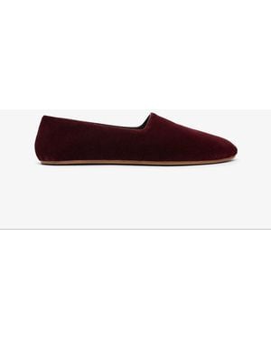 The Row Ponti Dark Red Velvet Slippers